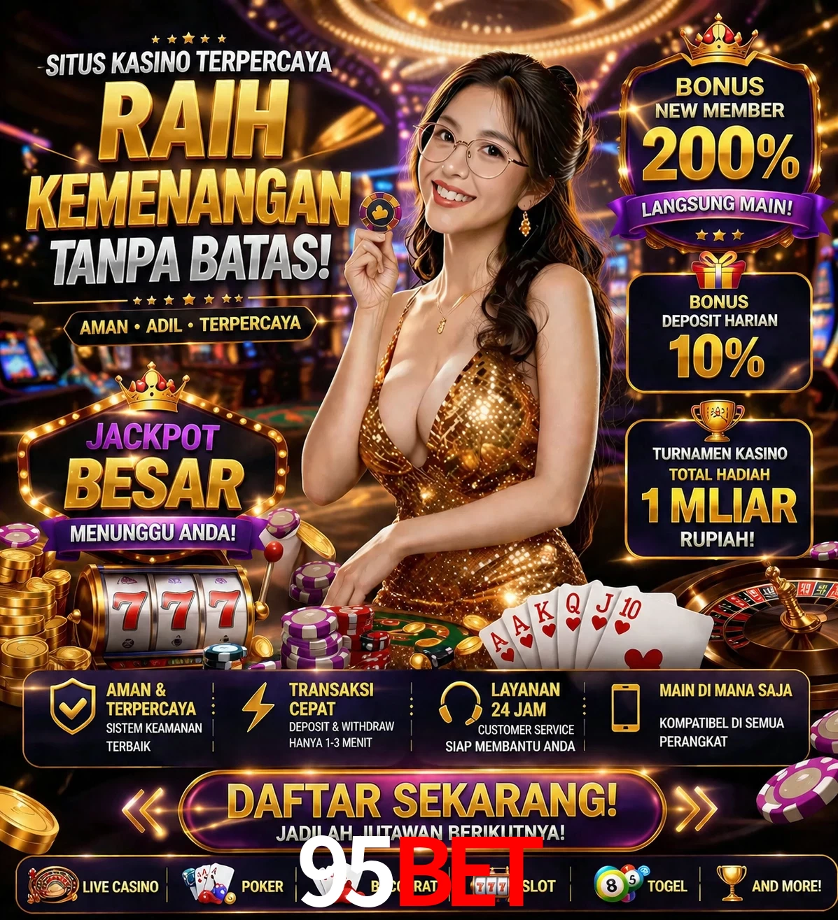Roleta e blackjack 95Bet