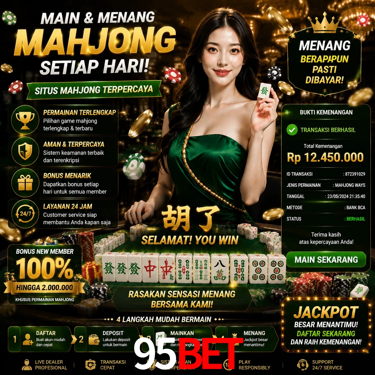 Ganhar e sacar na 95Bet
